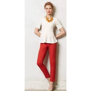 Anthropology Ankle Zip Charlie Trousers- Size 0- Red